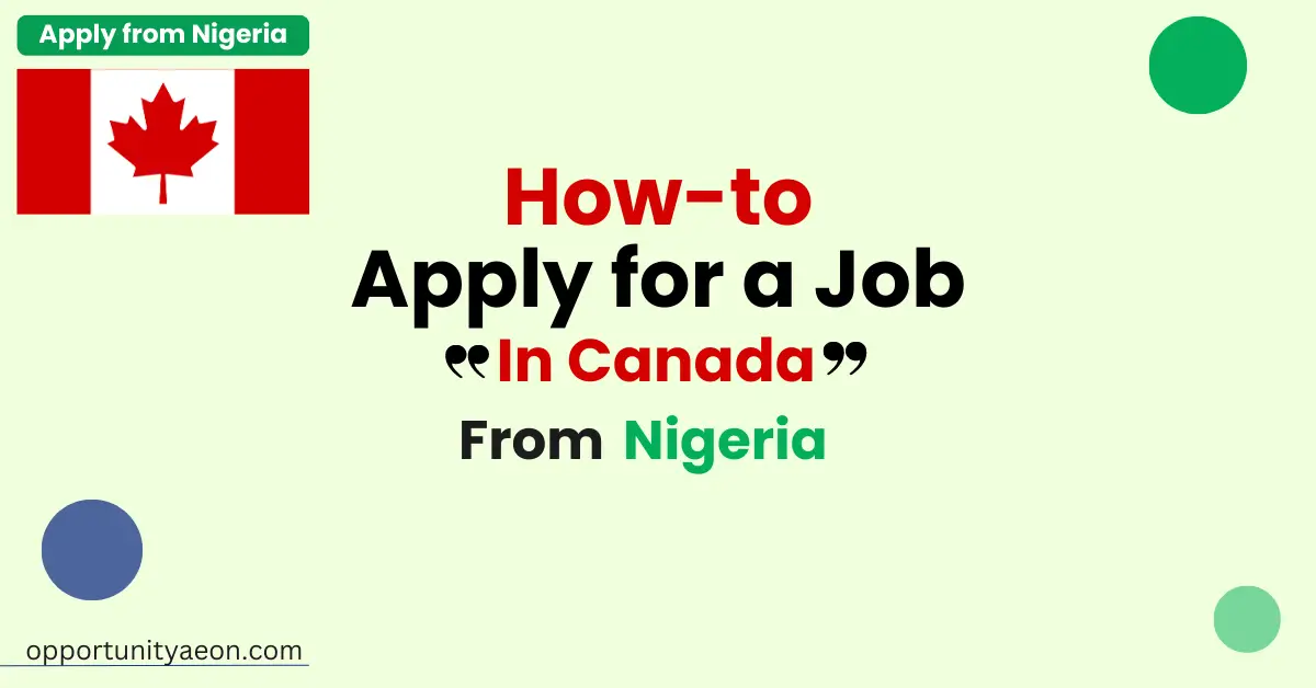 how to apply for a job in Canada from Nigeria step by step guide